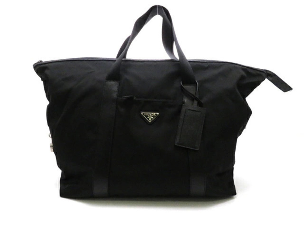 Prada Tessuto Boston Bag Saffiano Leather Black